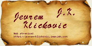 Jevrem Kličković vizit kartica